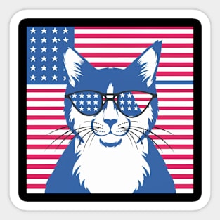 America-Cat Sticker